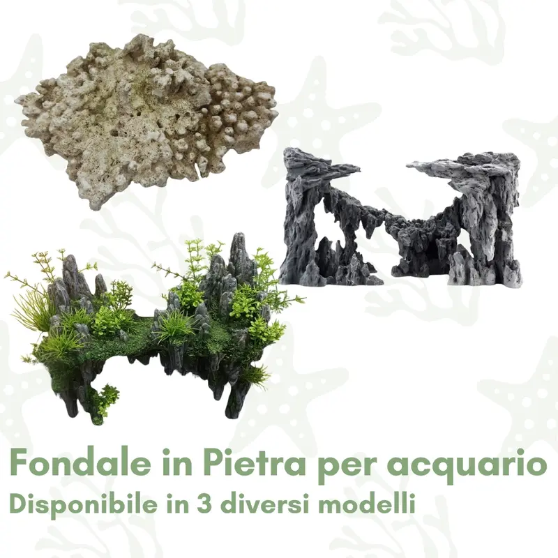 Fondale in Pietra - Ambientazione rocciosa per acquario