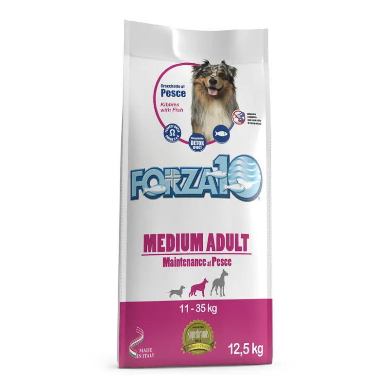 Forza 10 Medium Adult Maintenance da 12,5 kg - Crocchette al pesce