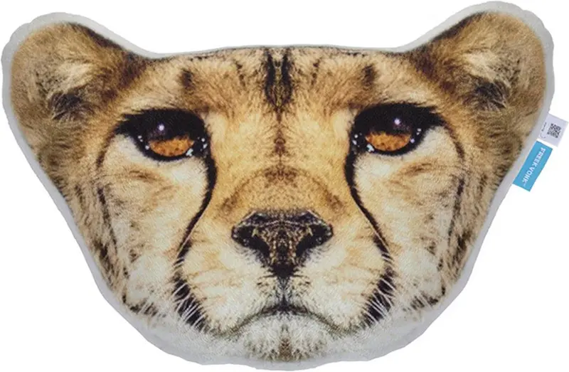 Freek vonk cheetah kop sierkussen - 30x40 cm - zand