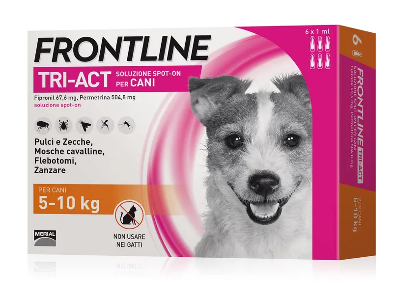 Frontline TriAct Cani da 5-10kg - Antiparassitario cani piccola taglia