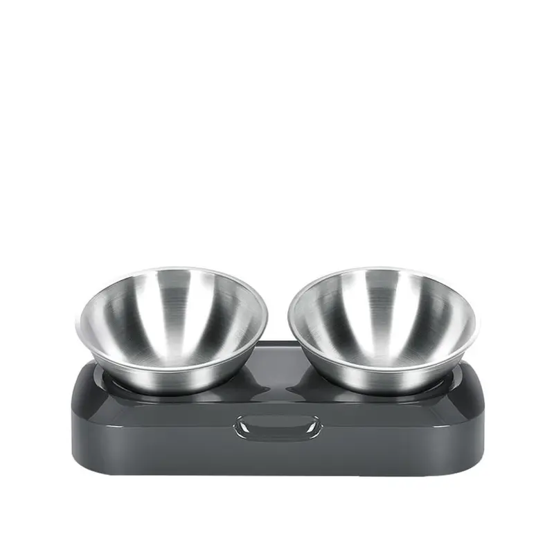 Gamelle chat design en inox avec socle en plastique - Animal Lovers