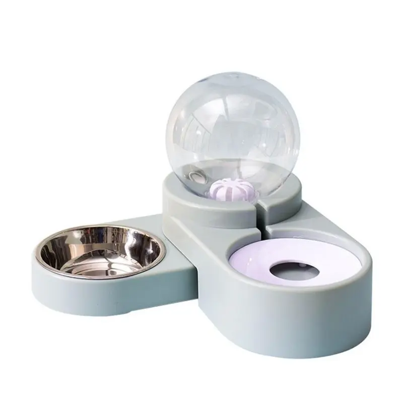Gamelle pour chat design avec distributeur d'eau fraîche en ballon