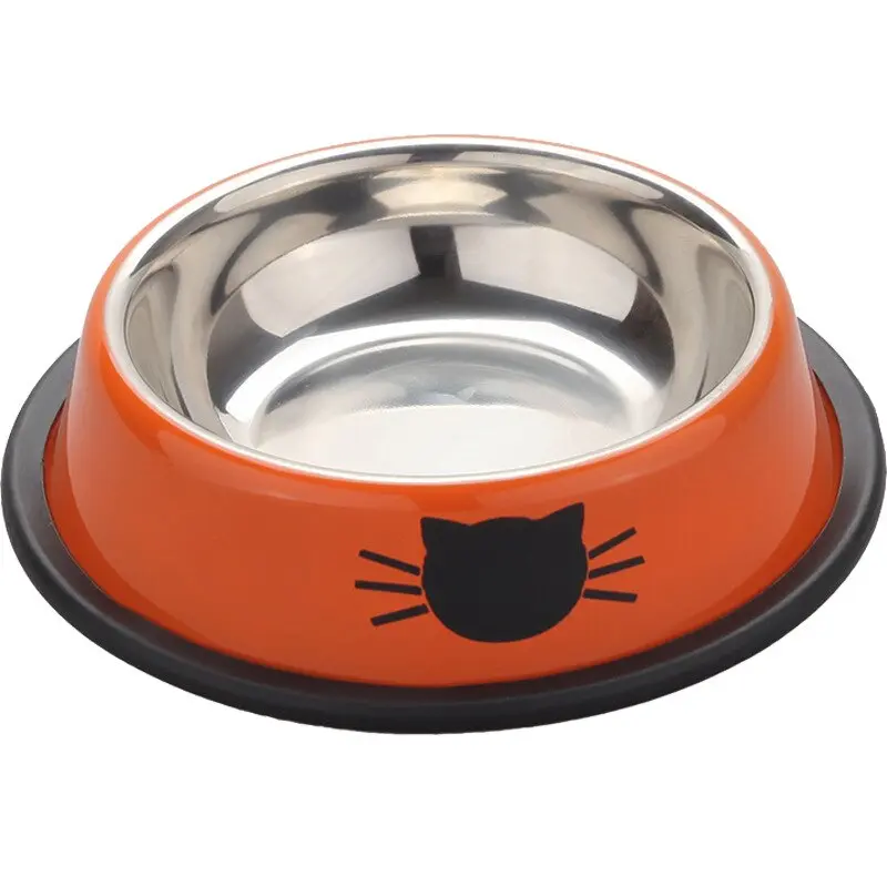 Gamelle pour chat design en inox avec motif de chaton colorée - Animal Lovers