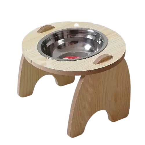 Gamelle pour chat en hauteur avec socle en bois - Animal Lovers