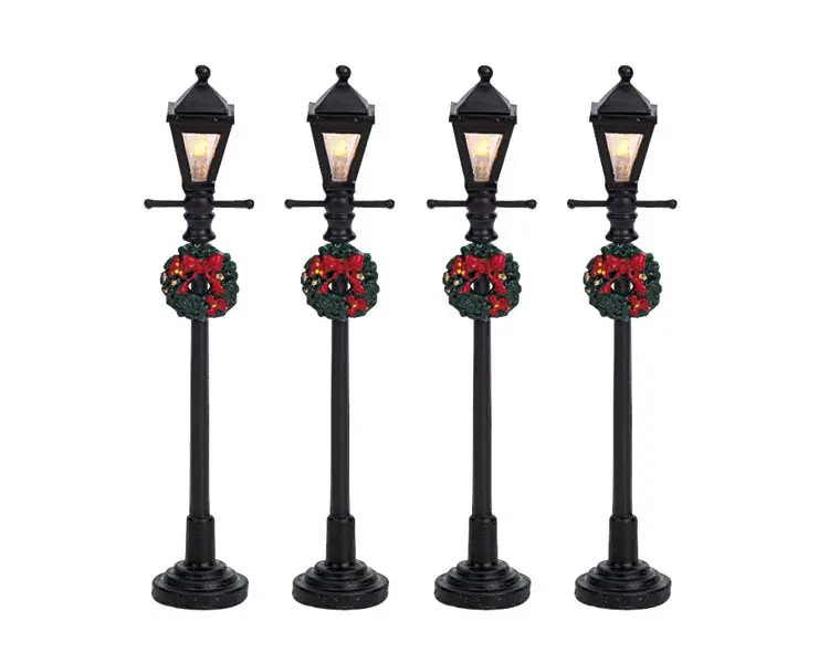 Gas Lantern Street Lamp Set di 4 Pezzi (cod. 64498) - Decorazione Luminosa Lemax
