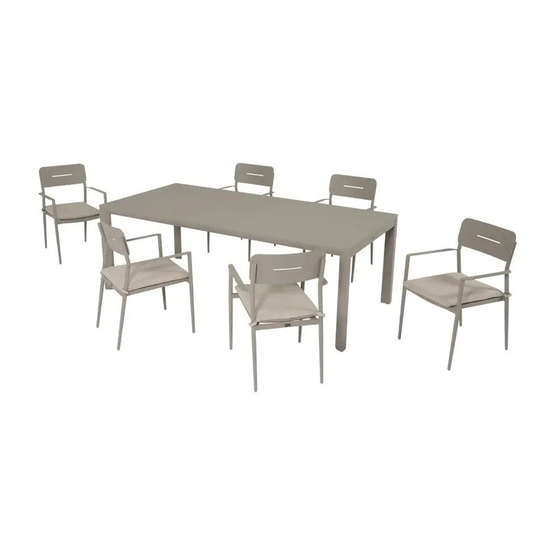 Gemini - Set pranzo da giardino allungabile champagne