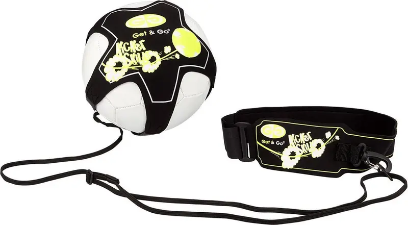Get go voetbaltrainer - zwart geel - neopreen - balmaat 3, 4 en 5