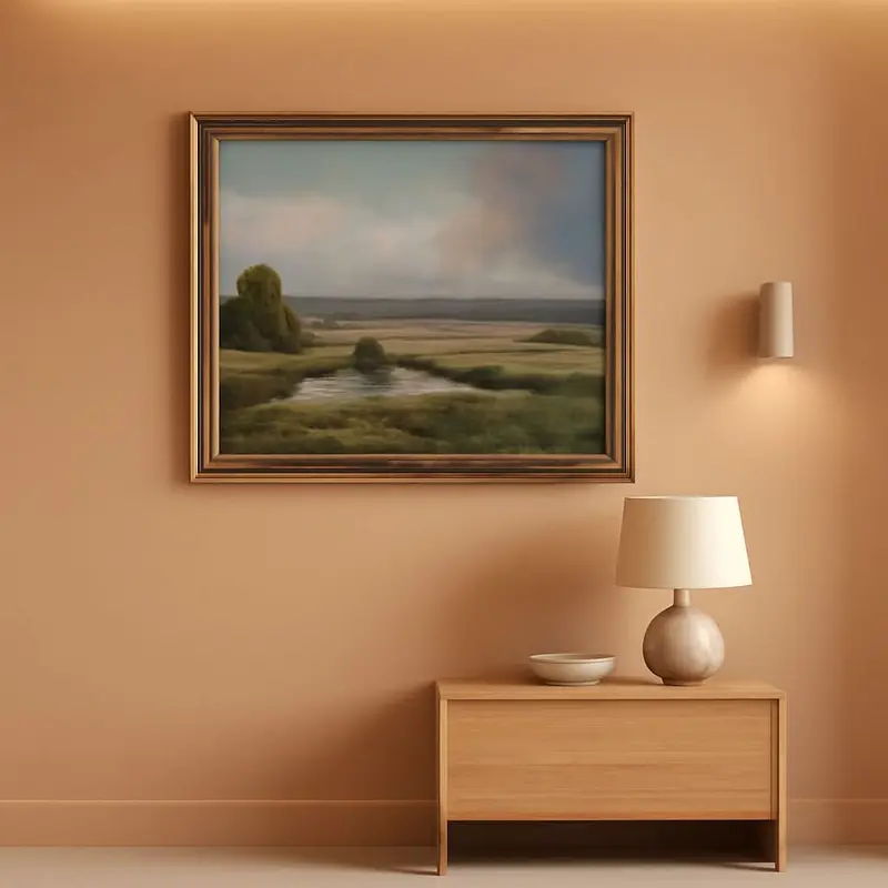 Gilded Antique Framed Vintage Landscape Wall Decor