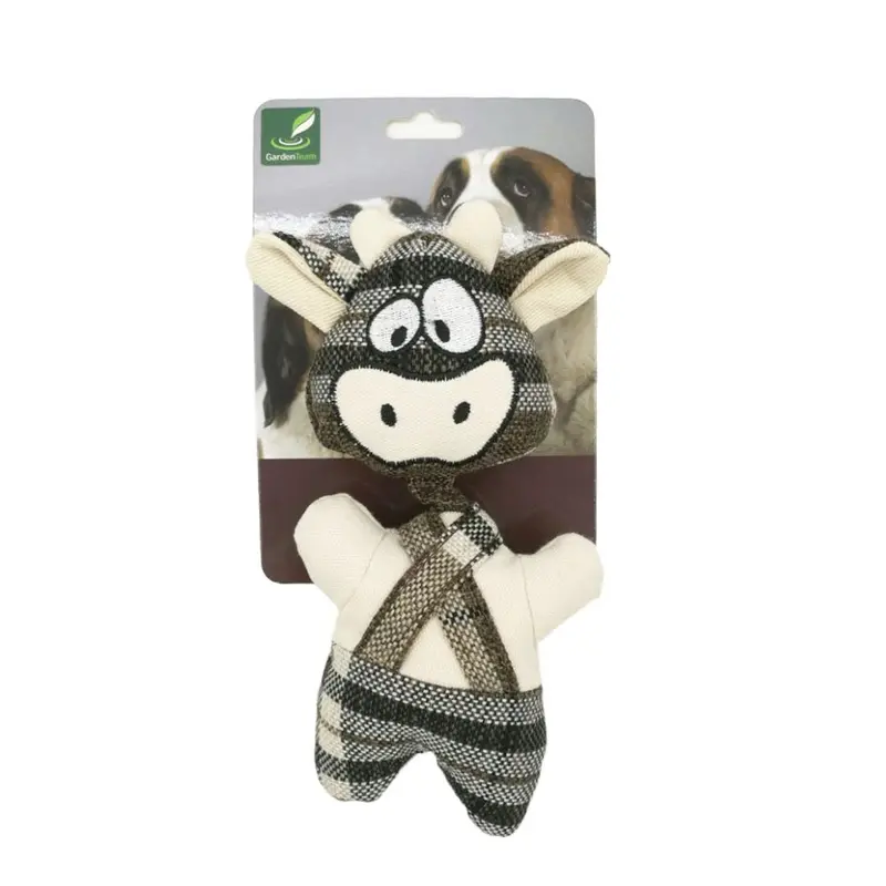 GIOCO CANE PELUCHE MUCCA SALOPETTE 21 CM