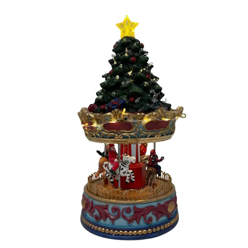 Giostra natalizia con albero e musica H25