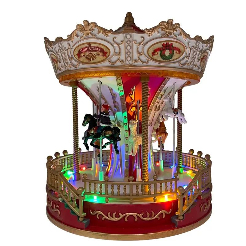 Giostra natalizia con LED e musica H28 cm