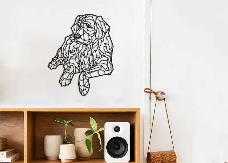 Golden | Figura geométrica | Decoración pared | Hecha en madera