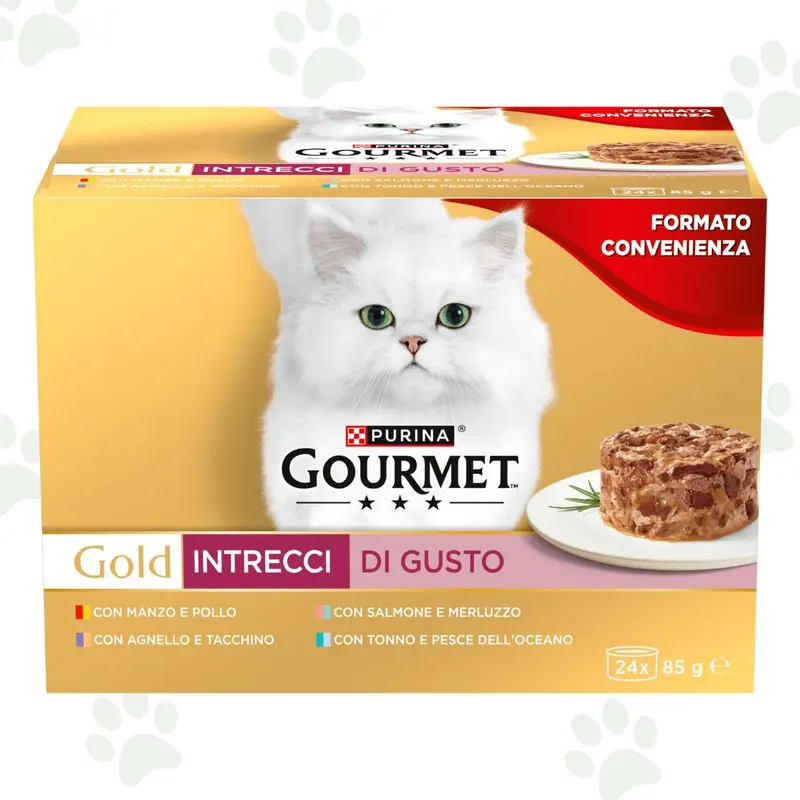 Gourmet Gold - Intrecci di Gusto multipack 24x85g cibo umido per gatti