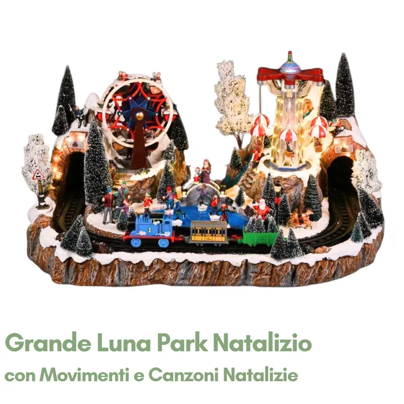 Grande Luna Park Natalizio in Movimento con Luci e Suoni