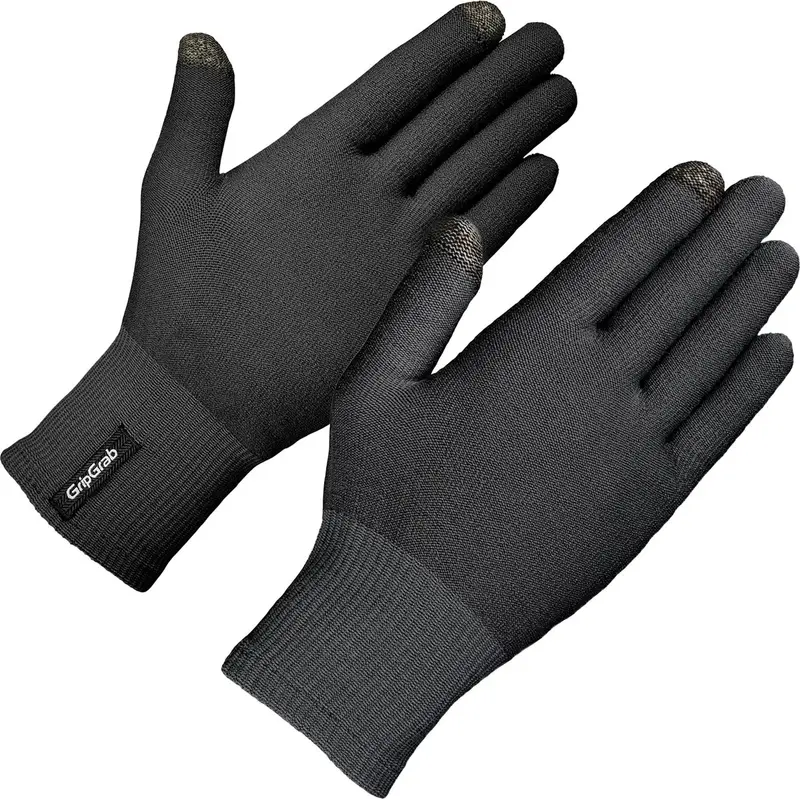 Gripgrab - merino wool liner handschoenen fiets onderhandschoenen touchscreen fietshandschoenen met merinowol - zwart - unisex - maat xl xxl