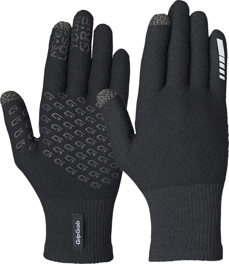 Gripgrab - primavera 2 merino lente herfst fietshandschoenen touchscreen liner handschoenen met merinowol - zwart - unisex