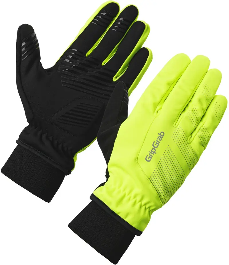 Gripgrab - ride 2 winddichte winter fietshandschoenen met padding gevoerde thermo wielerhandschoenen - geel hi-vis - unisex