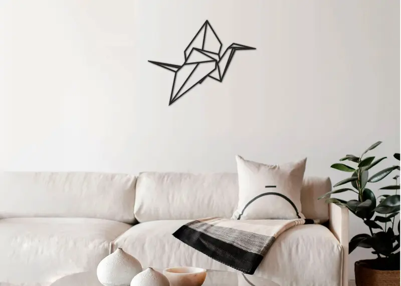 Grulla | Figura geométrica | Decoración pared | Hecha en madera
