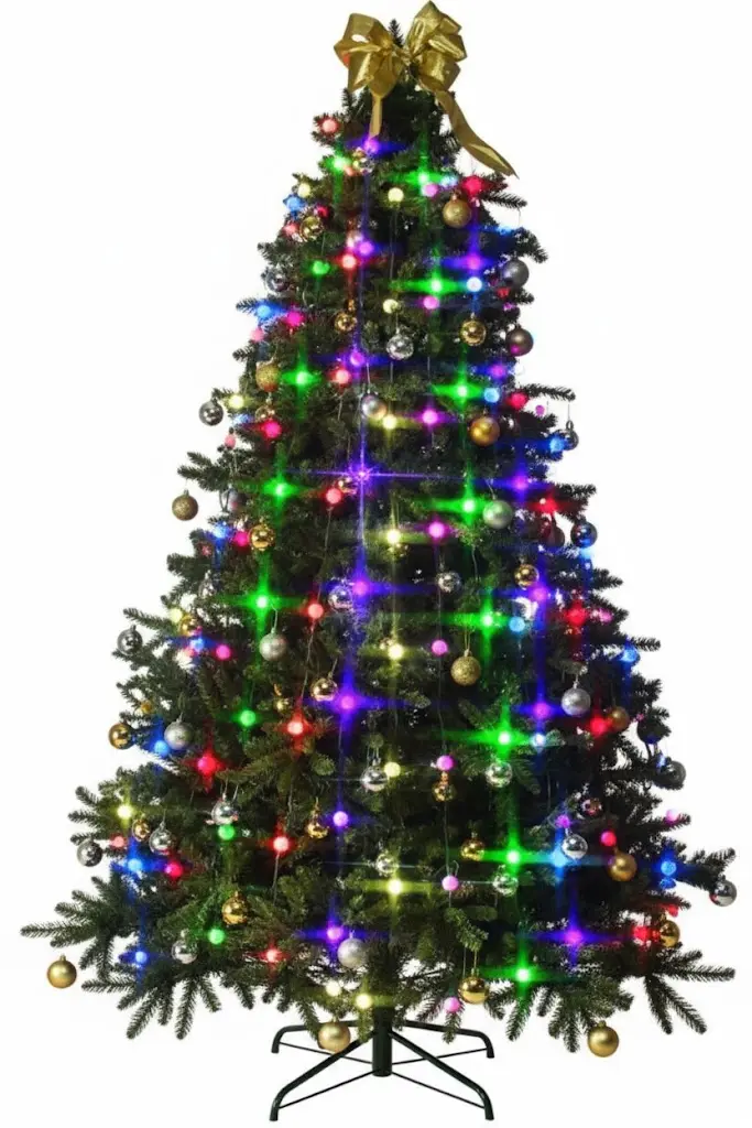 Guirnalda de luces LED navideñas – 64 bombillas decorativas para árbol y hogar