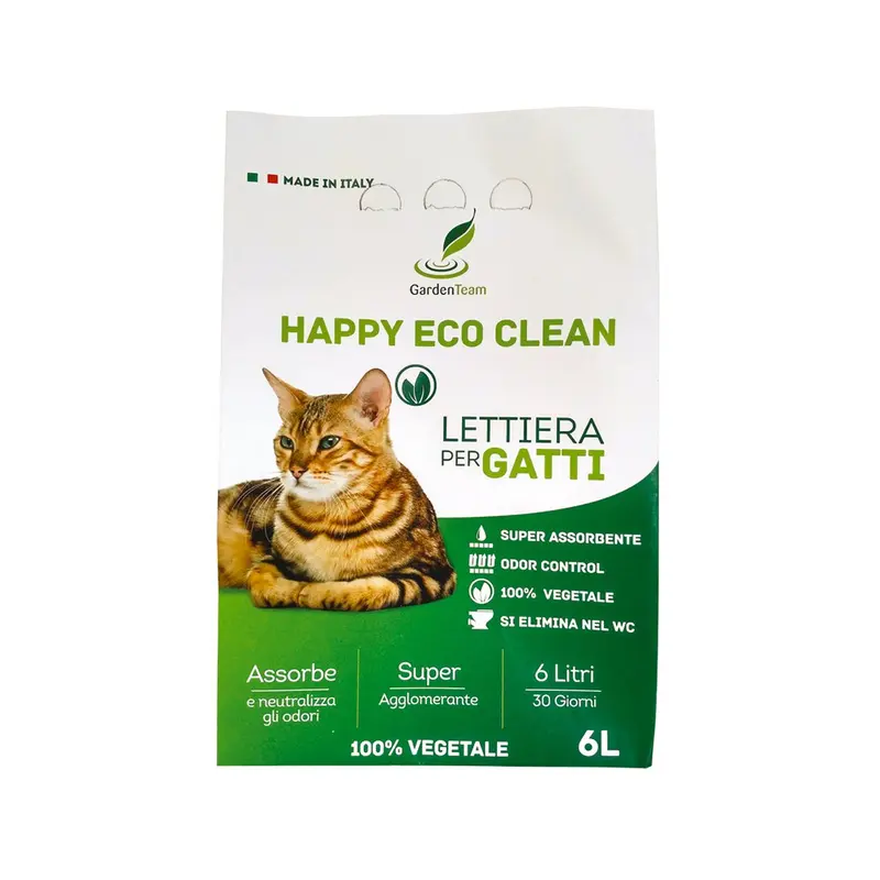 Happy Eco Clean - Lettiera per gatti vegetale