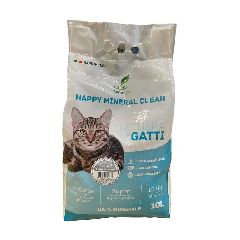 Happy Mineral Clean  - Lettiera per gatti agglomerante minerale