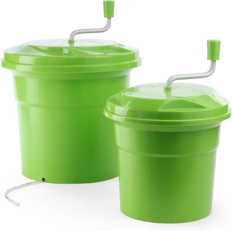 Hendi slacentrifuge professioneel - kunststof (pp abs nylon) - 25 liter - diameter 43 cm, hoogte 53 cm - naturel - drogen van sla en groenten in de horeca