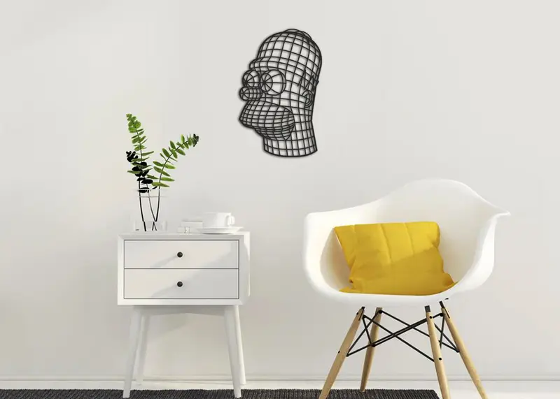 Homer | Figura geométrica | Decoración pared | Hecha en madera