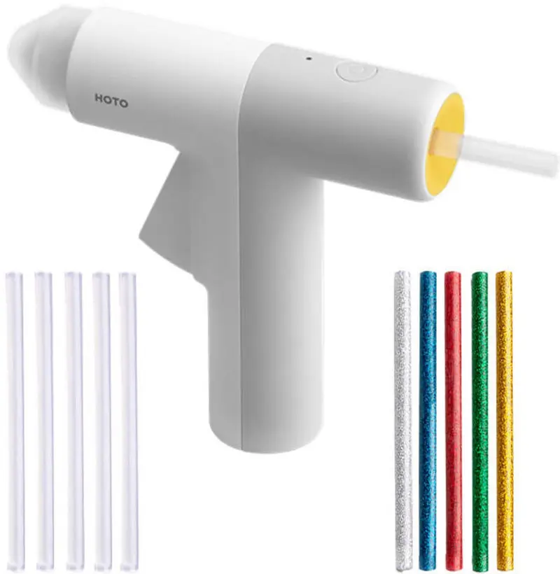Hoto cordless glue gun (manual feed) – usb‑c rechargeable – includes 10 eco‑friendly glue sticks – quick heat‑up hot melt glue gun – diy, crafts repairs
