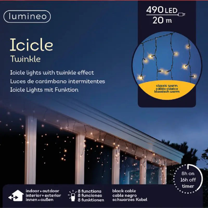 Icicle Twinkle 20 metri - Tenda luminosa da esterno