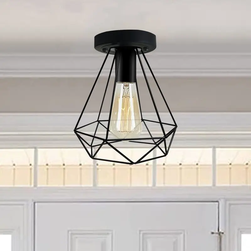Industrial Black Wire Light Shade ceiling flush Lighting~1002
