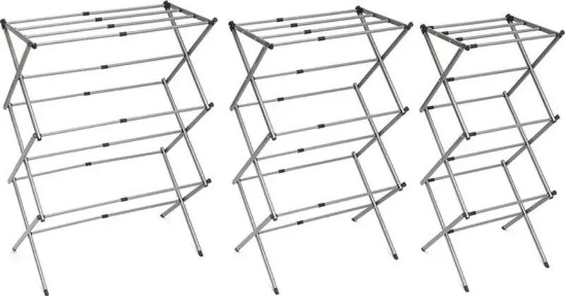 Innovagoods - inklapbare en uitschuifbare kledingdroger | 3 niveaus | 11 stangen | metaal, standaard, ijzer