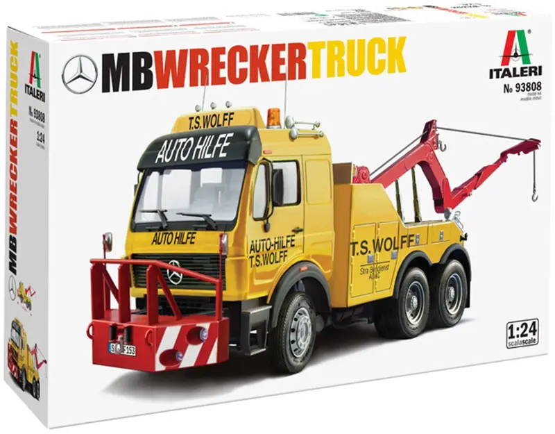 Italeri modelbouwpakket auto - 93808 mercedes-benz wrecker truck - duitse bergingsvrachtwagen plastic - 1