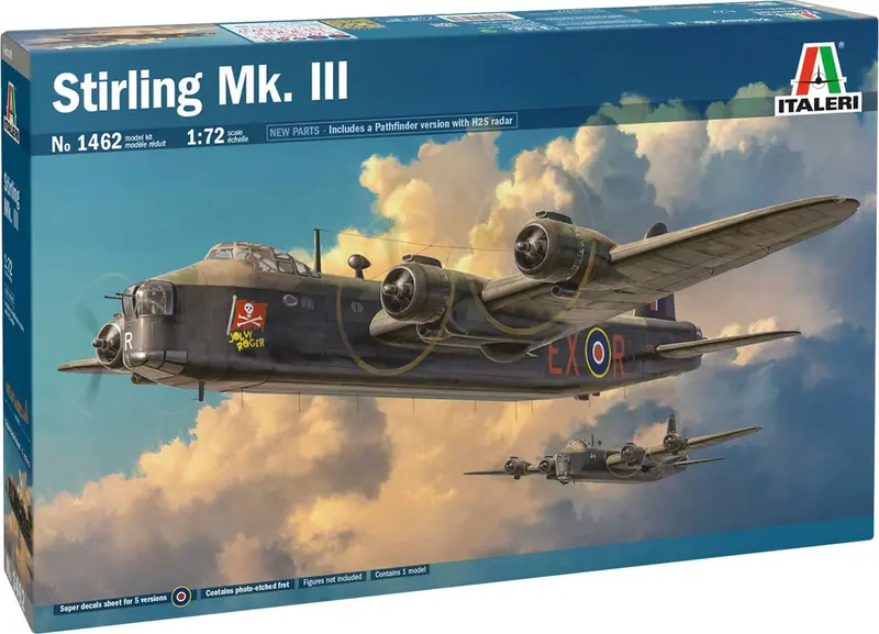 Italeri modelbouwpakket vliegtuigen - 1462 stirling mk. iii plane plastic - 1