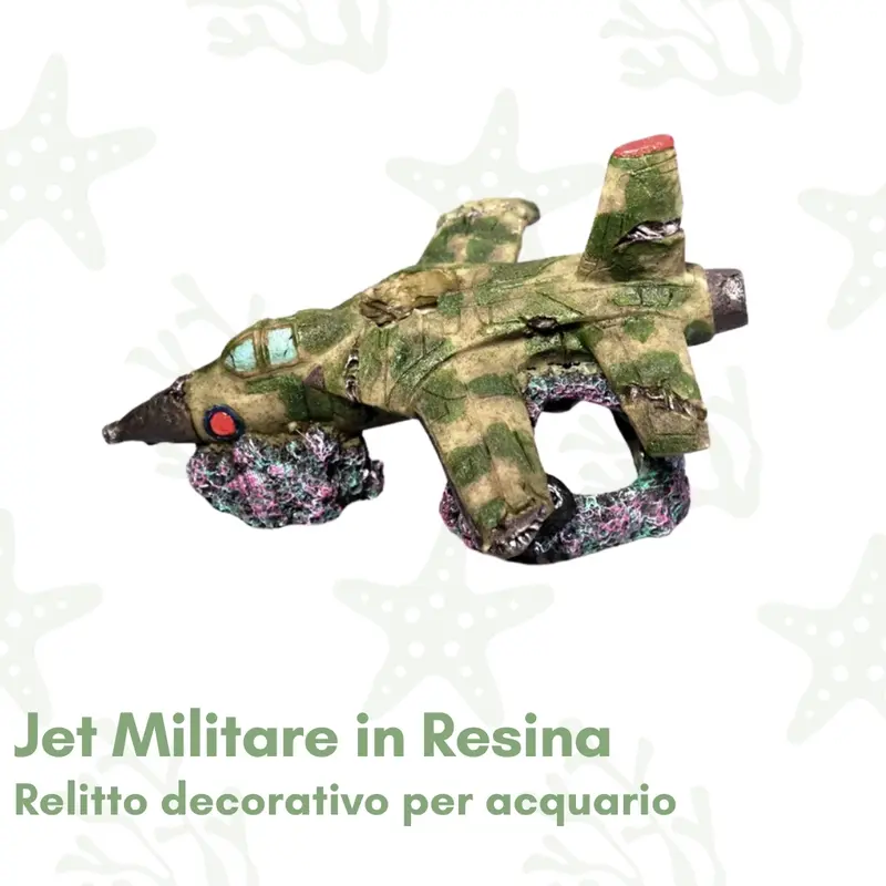 Jet Militare in Resina - Relitto decorativo per acquario