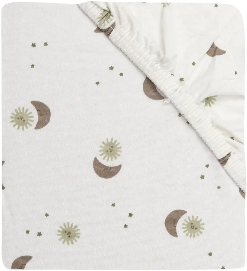 Jollein hoeslaken ledikant - 70 75x140 150cm - jersey - over the moon