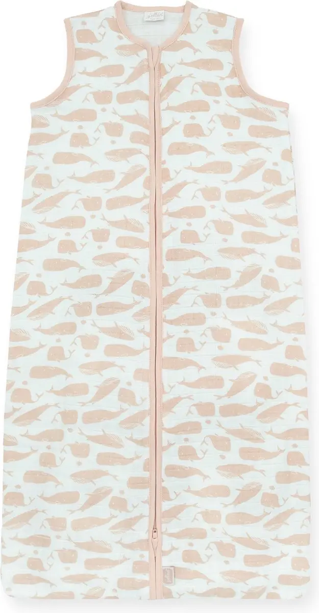 Jollein zomerslaapzak baby hydrofiel 70cm whales - pale pink