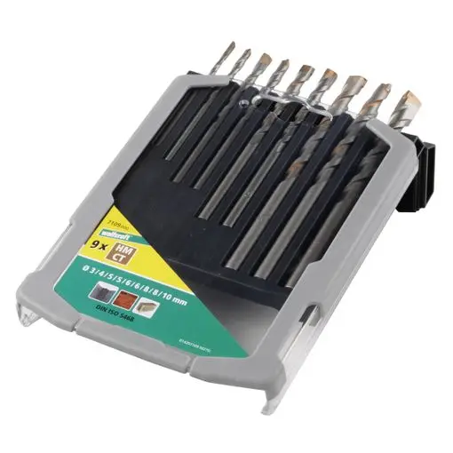 Juego de Brocas para Hormigón Wolfcraft - 9uds (3-10mm)
