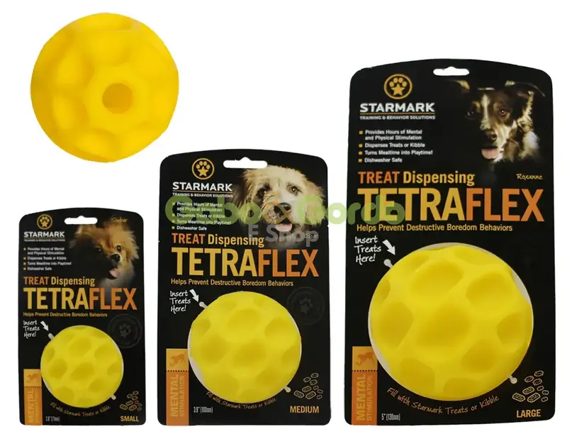 Juguete Interactivo Starmark Tetraflex | Pelota Dispensadora de Golosinas para Perros