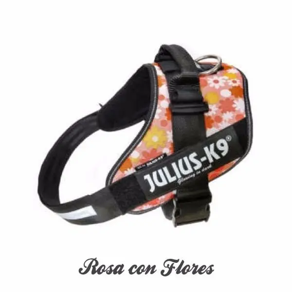🌸 JULIUS K9 IDC Powerharness Rosa Flores | Arnés ergonómico para perro