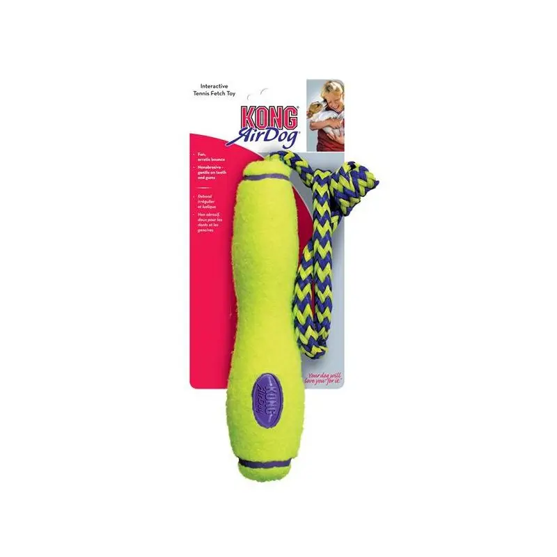 KONG Air Dog Fetch Stick con cuerda | Juguete que flota para perros