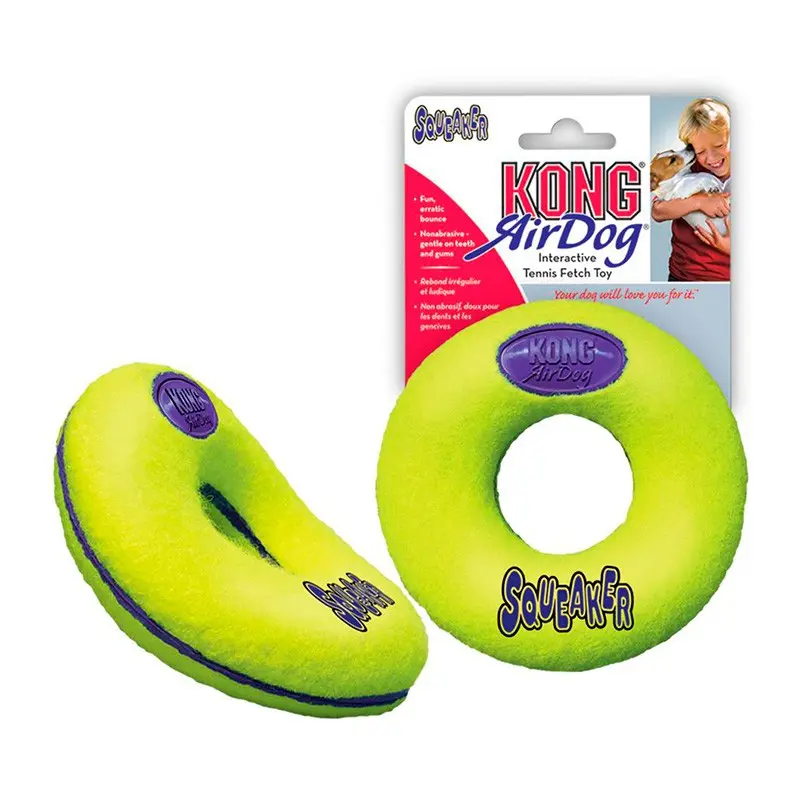 KONG AirDog Squeaker Donut juguete con sonido para perro