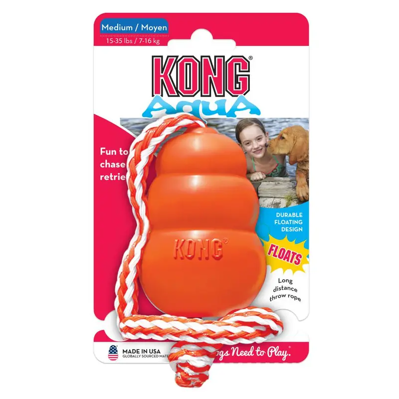 🌊 KONG Aqua | Juguete acuático flotante con cuerda para perros