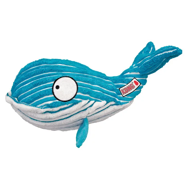 🐳 KONG CuteSeas Ballena | Peluche de Pana con Chirriador para Perros
