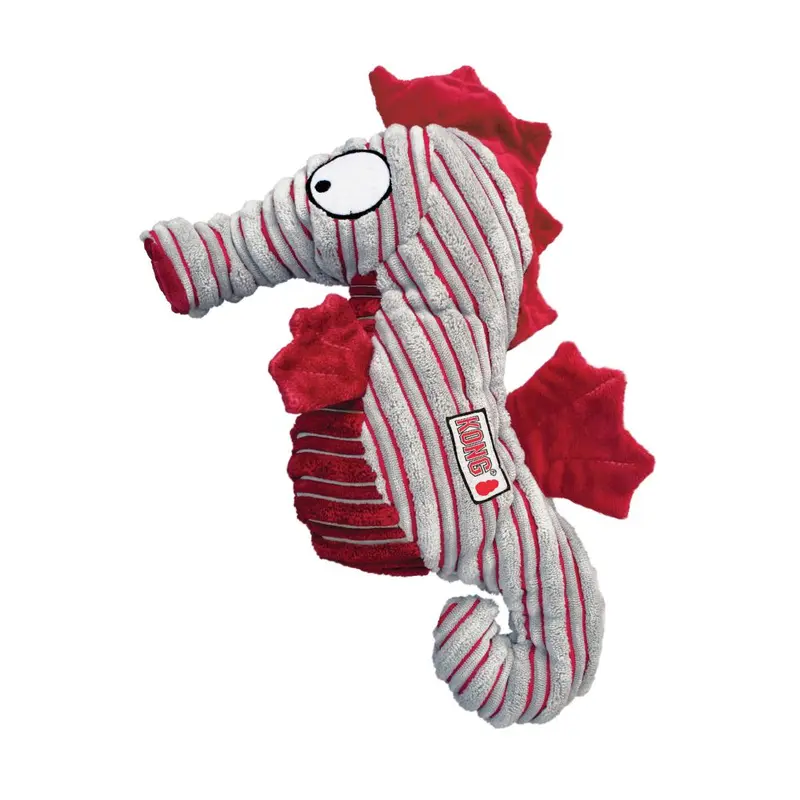 🐠🌊 KONG CuteSeas Caballito de Mar | Peluche de Pana con Chirriador para Perros