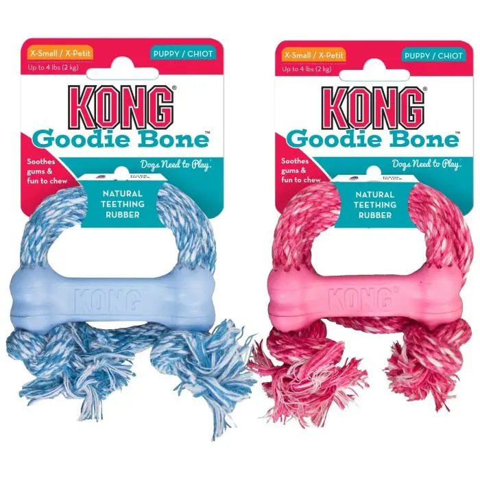 🐾 KONG Goodie Bone Puppy | Hueso con cuerda para cachorros mordedores
