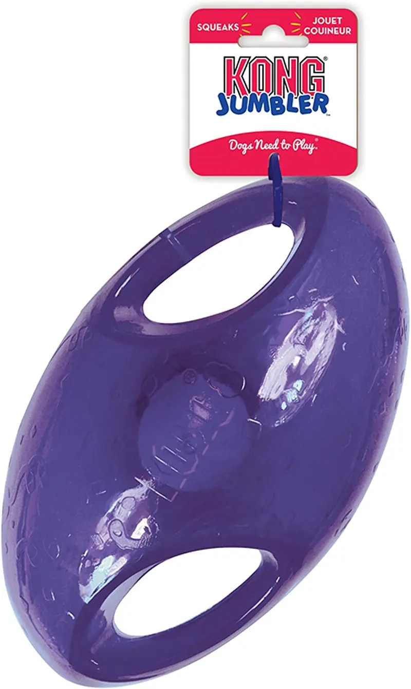 🏈 KONG Jumbler Football | Juguete resistente e interactivo para perros medianos y grandes