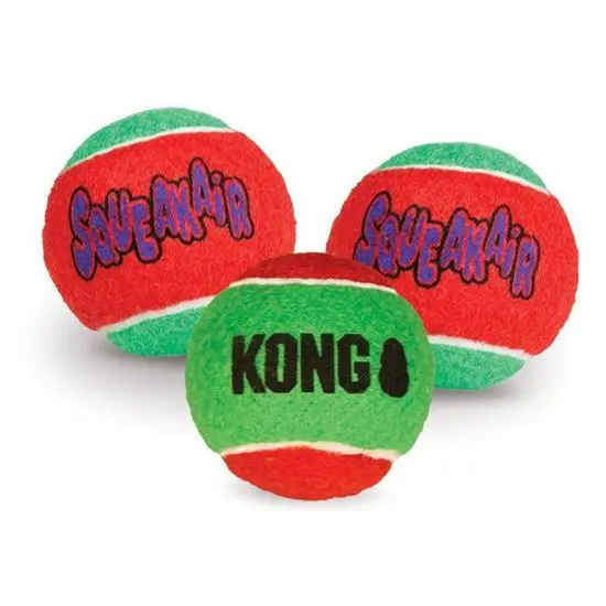 KONG Squeakair Holiday Talla Medium (3 pelotas) | Para perros