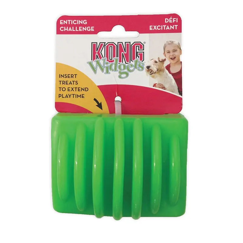 🟢 KONG Widgets Chomp Large | Juguete interactivo y rellenable para perros