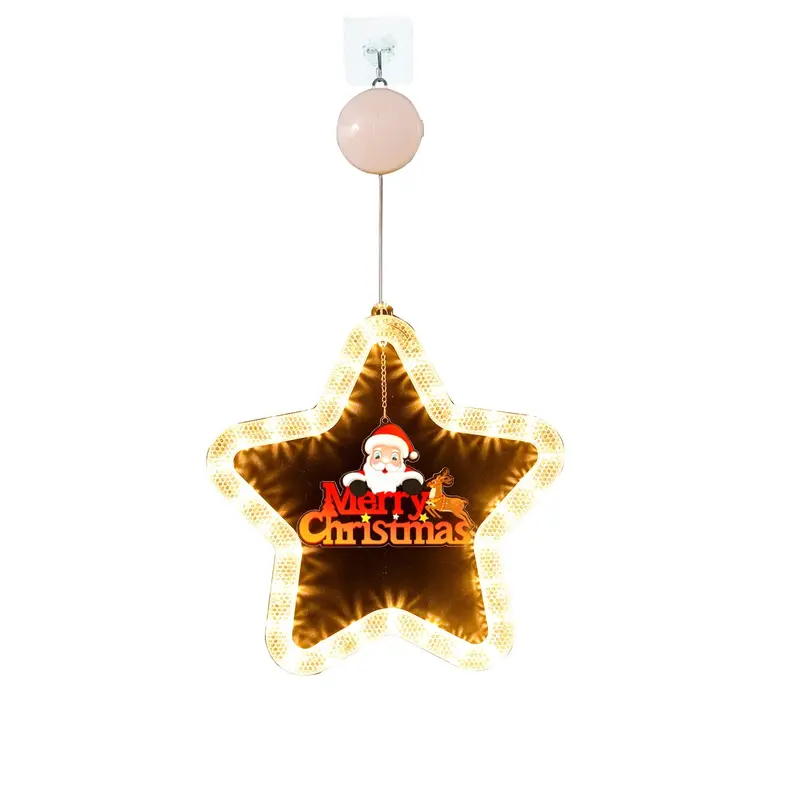 Lámpara LED colgante en forma de estrella – Decoración navideña para ventanas y puertas