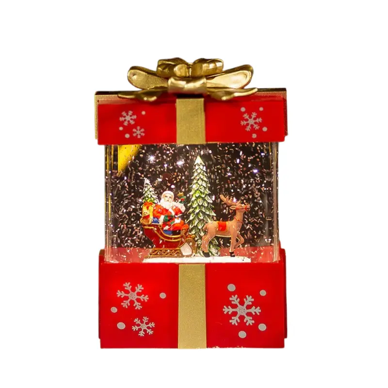 Lámpara navideña bola de cristal – caja de regalo decorativa con música
